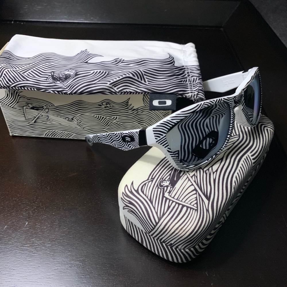 RARE Oakley Jupiter Polish White w/ Grey Polarized